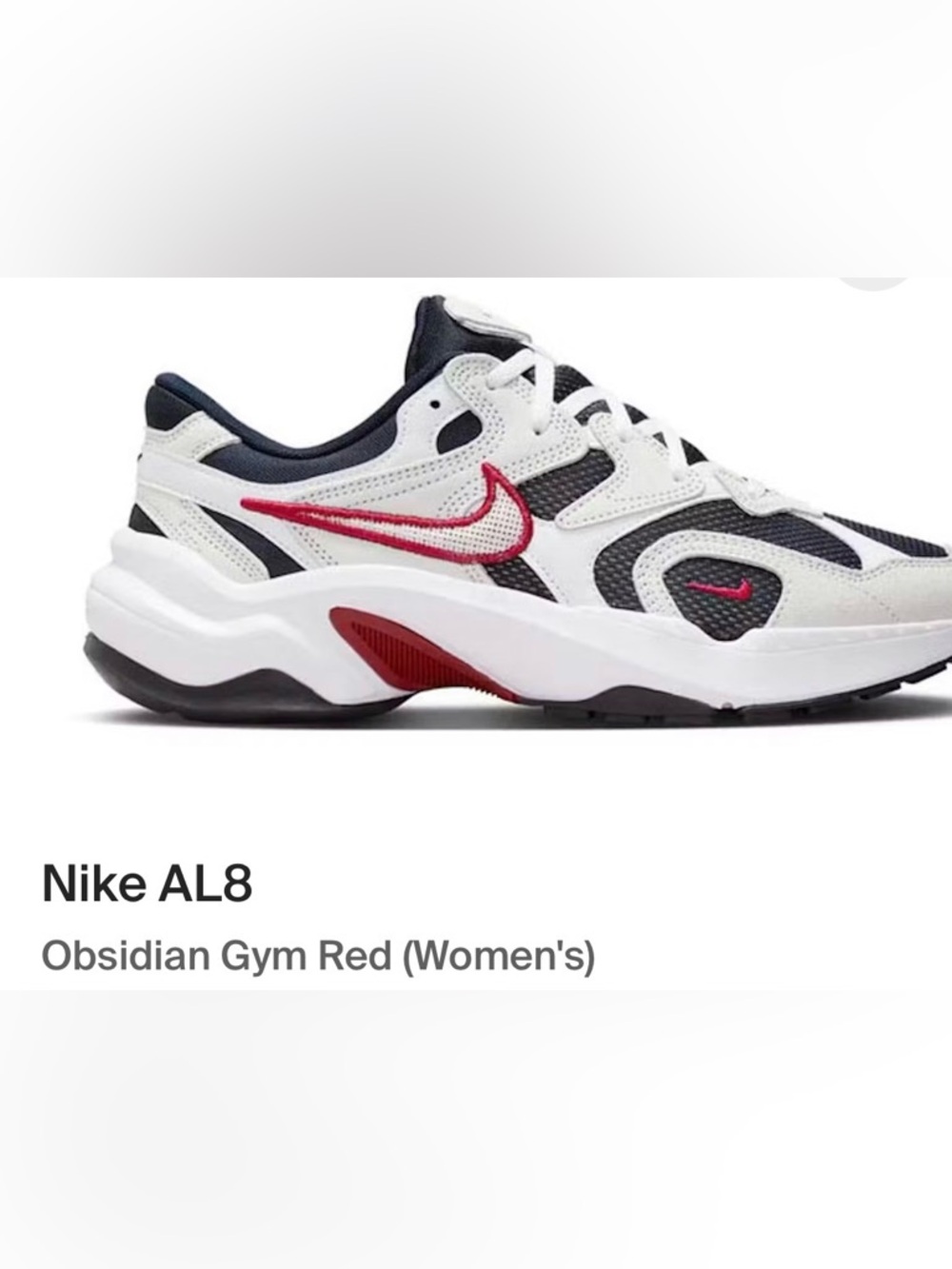 Nike AL8 Women's Obsidian Gym Red Running Sneakers New - Sz 11.5 W/ 9.5 M